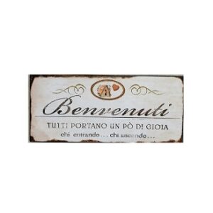 Targa in ferro benvenuti