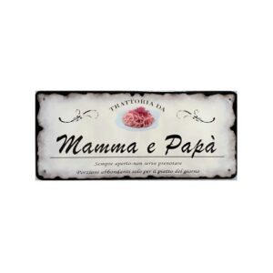 Targa in ferro trattoria mamma e papà