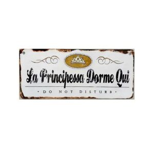 Targa in ferro la principessa dorme qui