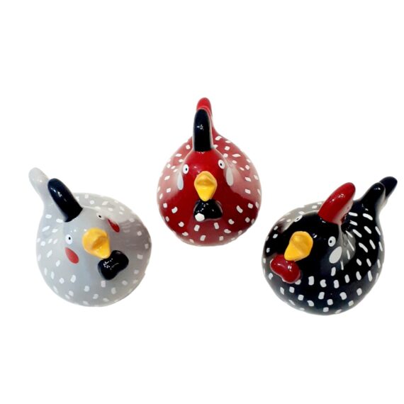 Gallina in ceramica 3 colori.