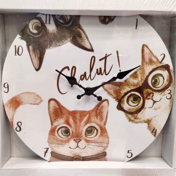 3 gatti orologio da parete